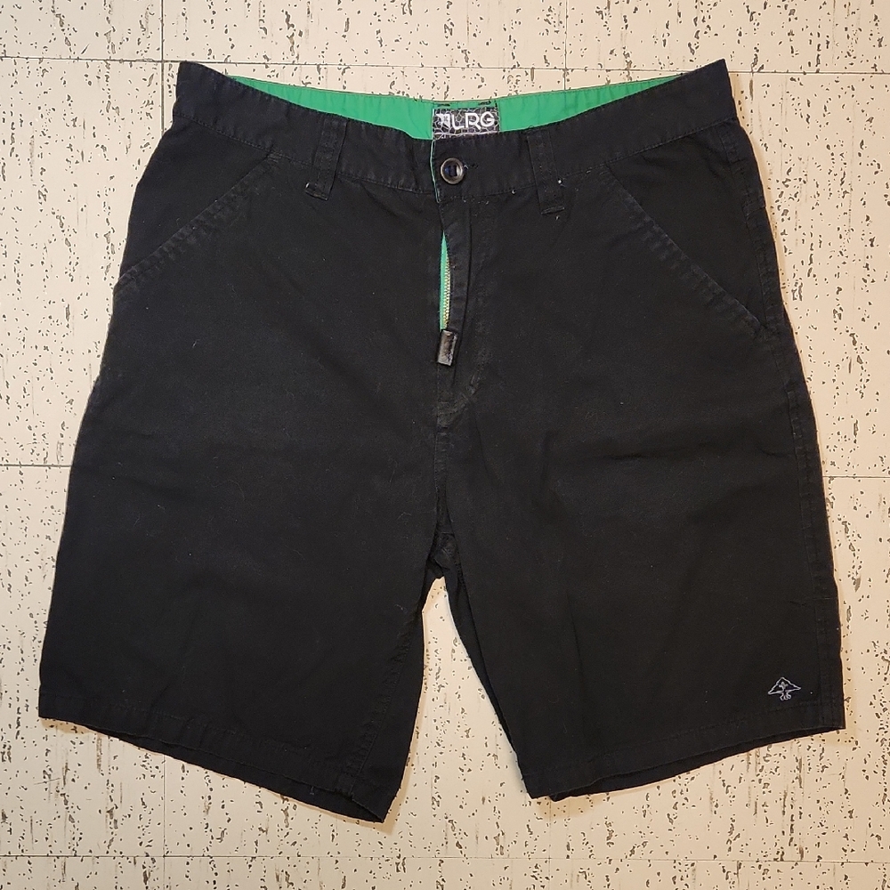 Lrg Lifted Research Group Black Embroidered Logo Cargo Style Shorts Vintage Y2K